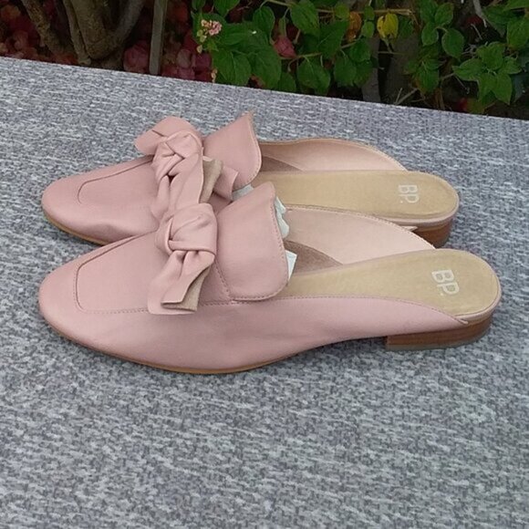 Nordstroms BP Mules Pale Pink "Maddy" Bow Mules Slip-on Mules 9.5M - Picture 7 of 11